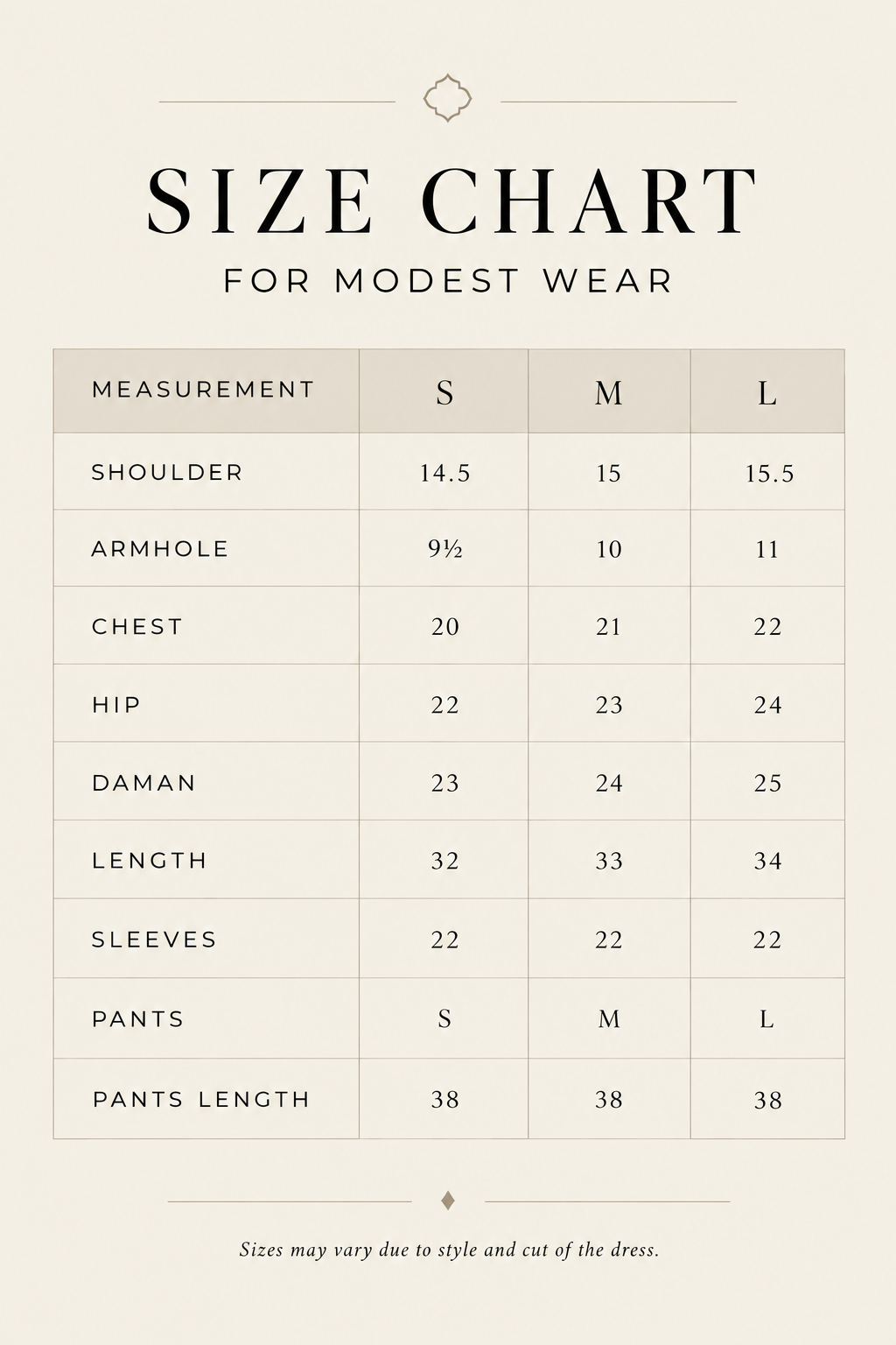 Size Guide